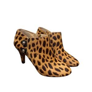 Vince Camuto Leopard Print Cow Hair Booties